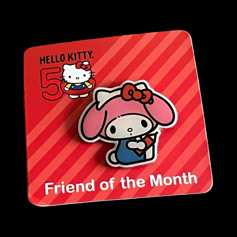 Hello Kitty Red and White Anniversary Pin/ Friend of the month.